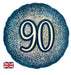 18" Foil Age 90 Balloon - Navy Blue/Gold The Ultimate Balloon And Party Shop Cheltenham & Gloucester Balloons & Fancy Dress 