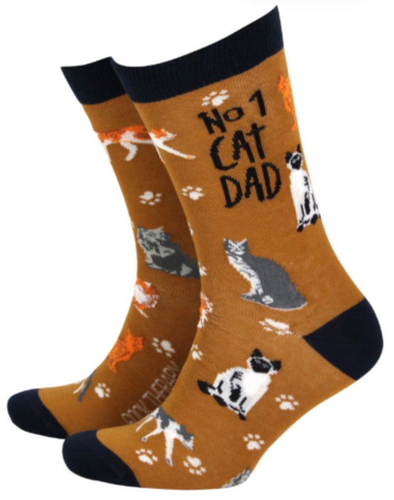 Men’s Bamboo Gift Socks - No 1 Cat Dad The Ultimate Balloon And Party Shop Cheltenham & Gloucester Balloons & Fancy Dress 