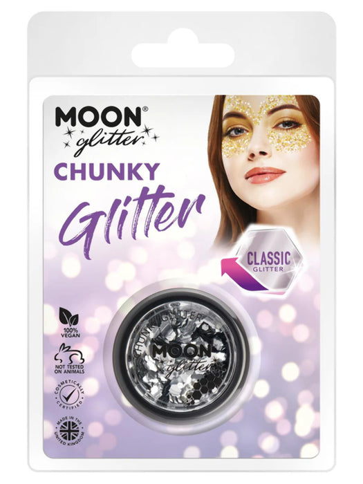 Cosmetic Chunky Glitter Pot - Classic Silver