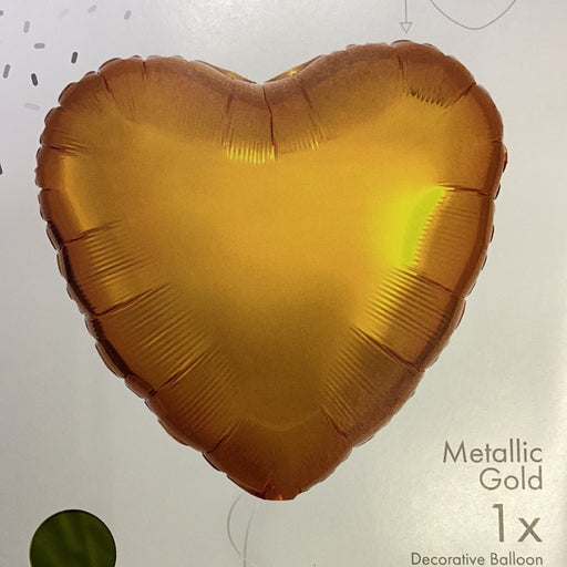 Heart Shaped Foil Balloon - Metallic Gold