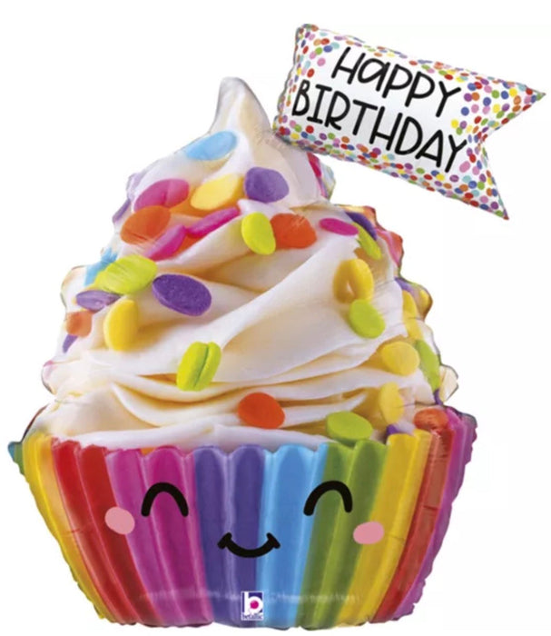 31” Foil Birthday Cupcake Shape Balloon The Ultimate Balloon And Party Shop Cheltenham & Gloucester Balloons & Fancy Dress 