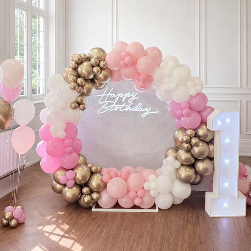 Milestone Circle Balloon Arch & Light-Up Number Package The Ultimate Balloon And Party Shop Cheltenham & Gloucester Balloons & Fancy Dress 