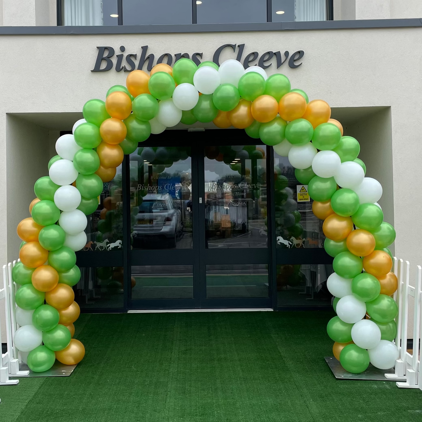 Corporate Coloured Spiral Balloon Arch - Bright The Ultimate Balloon And Party Shop Cheltenham & Gloucester Balloons & Fancy Dress 