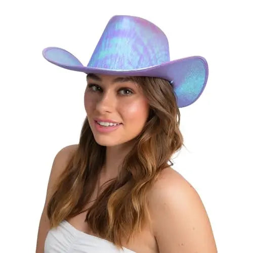 Cowboy Iridescent Hat - Lilac The Ultimate Balloon And Party Shop Cheltenham & Gloucester Balloons & Fancy Dress 