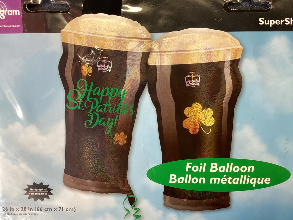 28” St Patricks Guiness Large Foil Balloon