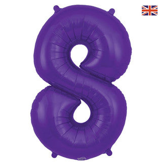 Large Number Purple 34” Foil Balloon - 8