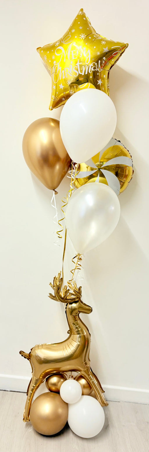 Golden Reindeer Christmas Balloon Display The Ultimate Balloon And Party Shop Cheltenham & Gloucester Balloons & Fancy Dress 
