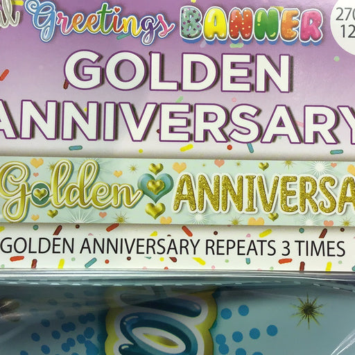 50th Golden Wedding Foil Banner - Bright