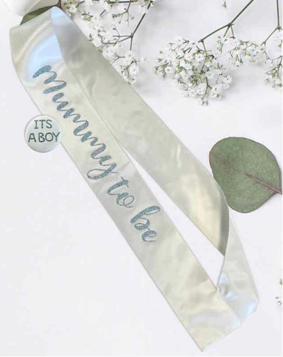 Mummy To Be Sash & Badge Set - Blue The Ultimate Balloon And Party Shop Cheltenham & Gloucester Balloons & Fancy Dress 