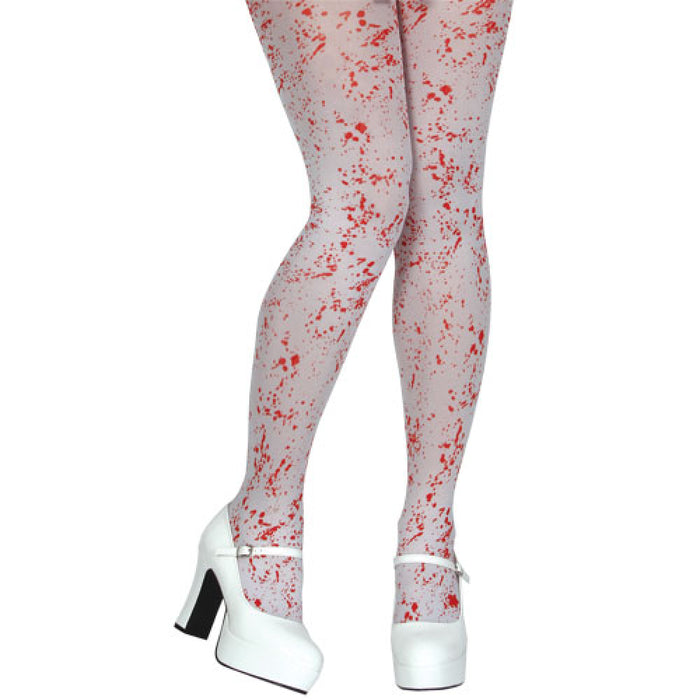 Halloween White Tights - Blood Splat