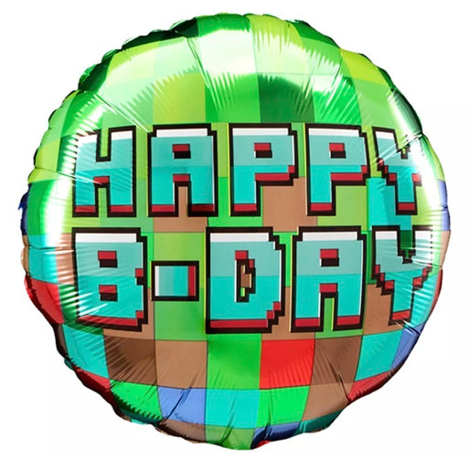 18” Happy Birthday Pixel Balloon The Ultimate Balloon And Party Shop Cheltenham & Gloucester Balloons & Fancy Dress 