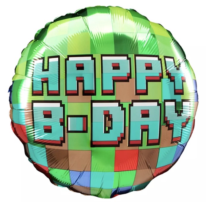 18” Happy Birthday Pixel Balloon The Ultimate Balloon And Party Shop Cheltenham & Gloucester Balloons & Fancy Dress 