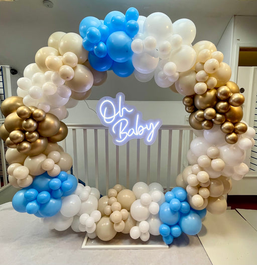 Baby Shower Organic Circle Balloon Arch - Blue