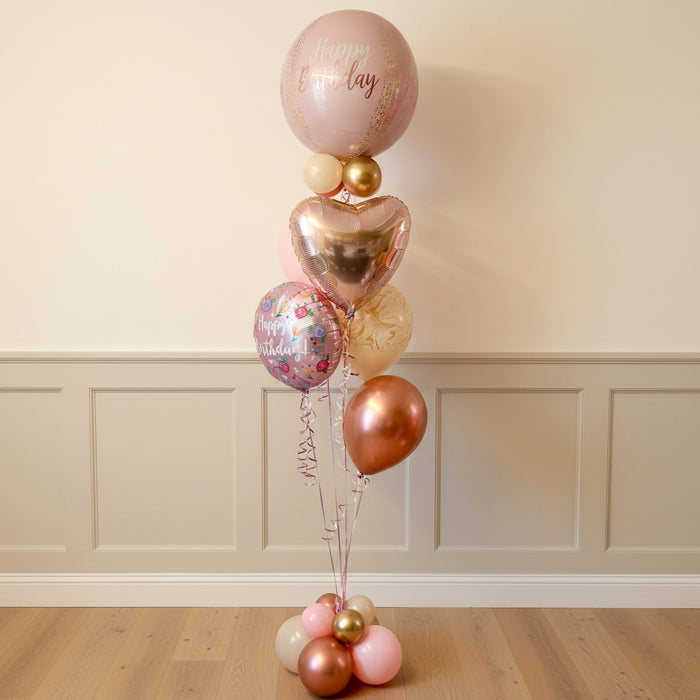 Deluxe Birthday Orbz Assorted Display - Rose Gold Tones The Ultimate Balloon And Party Shop Cheltenham & Gloucester Balloons & Fancy Dress 