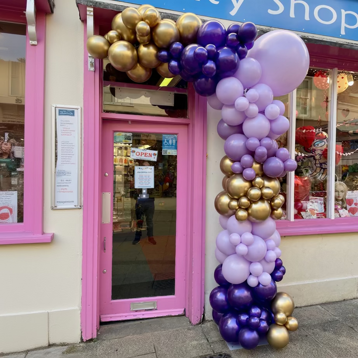 Deluxe Half Organic Balloon Arch - Purple Tones The Ultimate Balloon And Party Shop Cheltenham & Gloucester Balloons & Fancy Dress 