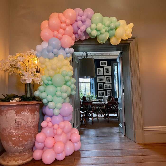 Deluxe Large Half Organic Balloon Arch - Pastel Rainbow The Ultimate Balloon And Party Shop Cheltenham & Gloucester Balloons & Fancy Dress 