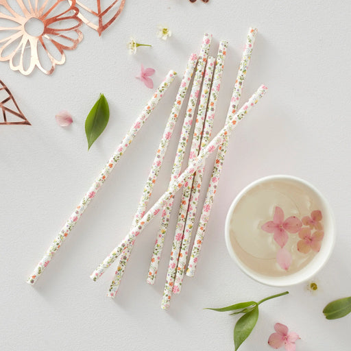 Ditsy Floral Paper Straws (25pk) The Ultimate Balloon And Party Shop Cheltenham & Gloucester Balloons & Fancy Dress 