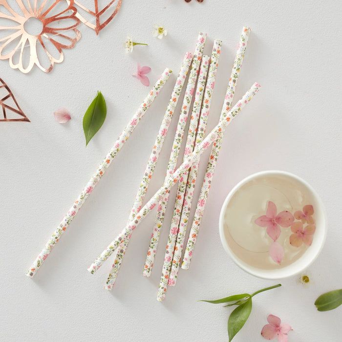 Ditsy Floral Paper Straws (25pk) The Ultimate Balloon And Party Shop Cheltenham & Gloucester Balloons & Fancy Dress 