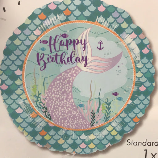 Happy Birthday Foil Balloon - Mermaid Tail