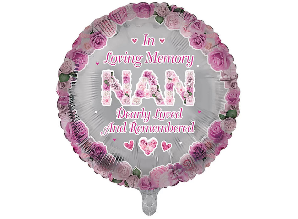 18” In Loving Memory Foil Balloon - Nan The Ultimate Balloon And Party Shop Cheltenham & Gloucester Balloons & Fancy Dress 