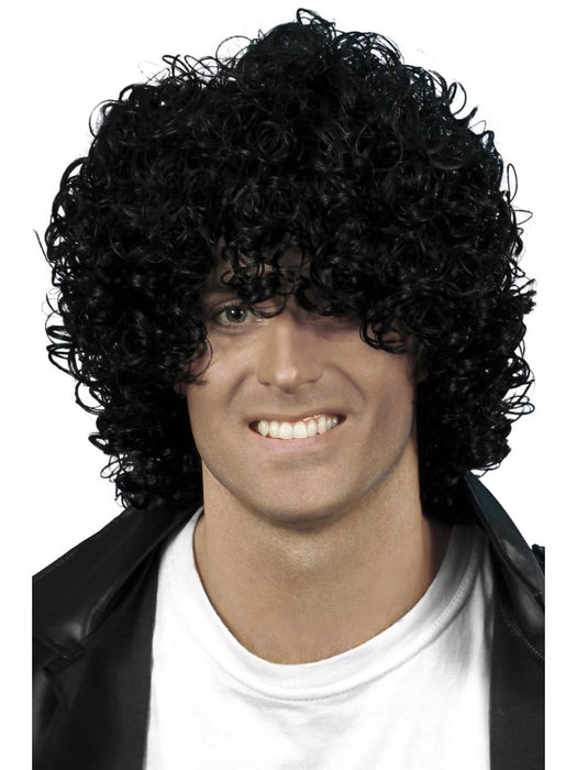 Wet Look Afro Black Wig