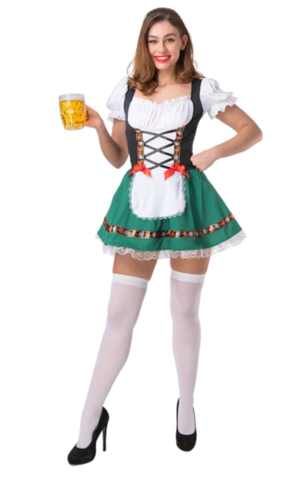 Bavarian Beer Girl Costume (Green) The Ultimate Balloon And Party Shop Cheltenham & Gloucester Balloons & Fancy Dress 