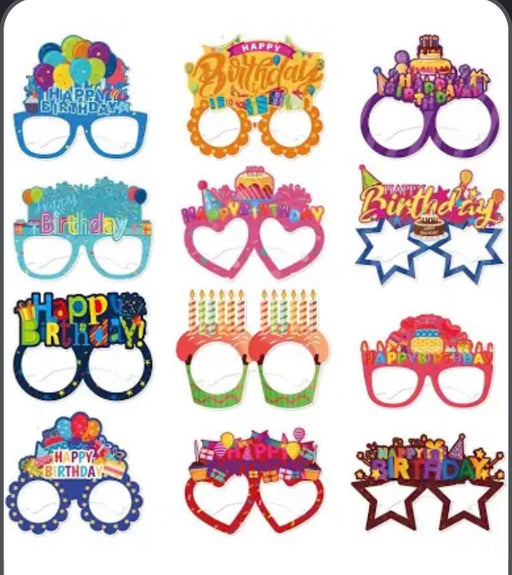 Asst Birthday Paper Glasses - Single The Ultimate Balloon And Party Shop Cheltenham & Gloucester Balloons & Fancy Dress 