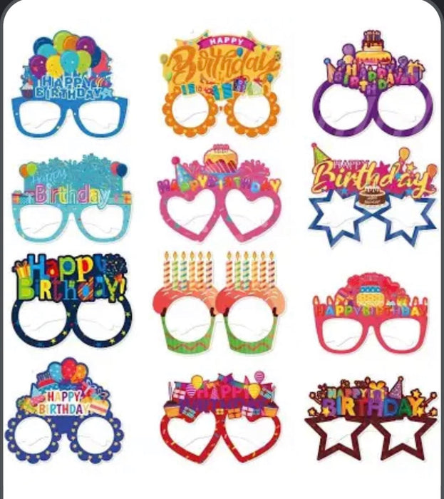 Asst Birthday Paper Glasses - Single The Ultimate Balloon And Party Shop Cheltenham & Gloucester Balloons & Fancy Dress 