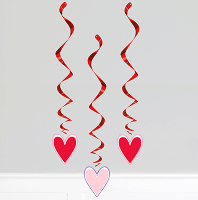 Swirl Heart String Decorations - 3 Piece