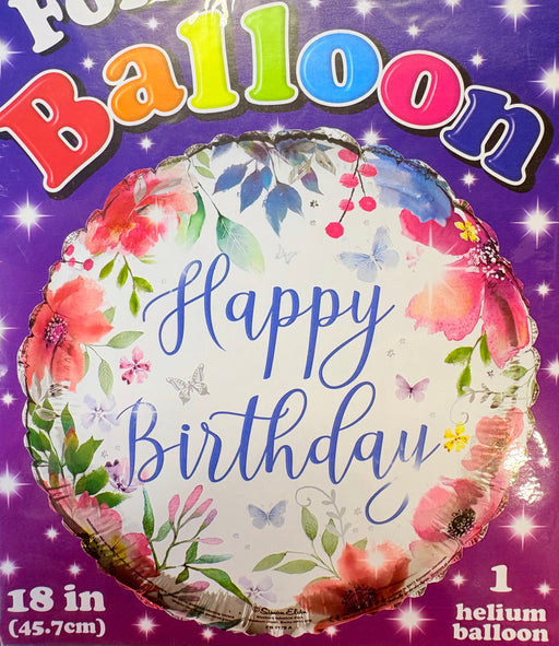 18" Foil Happy Birthday - Flower The Ultimate Balloon And Party Shop Cheltenham & Gloucester Balloons & Fancy Dress 