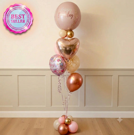 Deluxe Birthday Orbz Assorted Display - Rose Gold Tones The Ultimate Balloon And Party Shop Cheltenham & Gloucester Balloons & Fancy Dress 