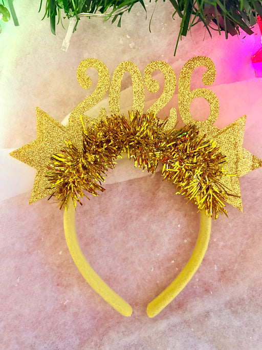 Gold New Years ”2026” Headband The Ultimate Balloon And Party Shop Cheltenham & Gloucester Balloons & Fancy Dress 
