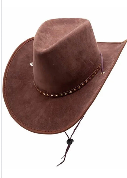 Cowboy Brown Suede Hat The Ultimate Balloon And Party Shop Cheltenham & Gloucester Balloons & Fancy Dress 