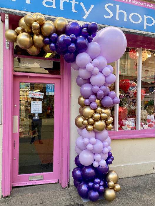 Deluxe Half Organic Balloon Arch - Purple Tones