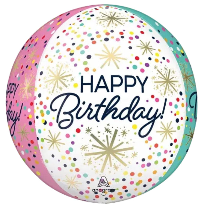 Orbz Birthday Foil Balloon - Bright Sprinkles The Ultimate Balloon And Party Shop Cheltenham & Gloucester Balloons & Fancy Dress 