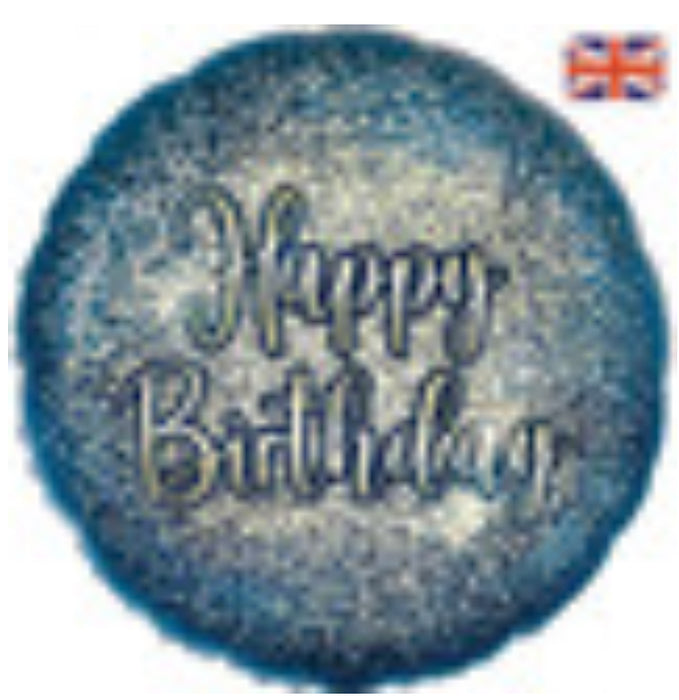 18" Foil Happy Birthday  - Navy/Gold