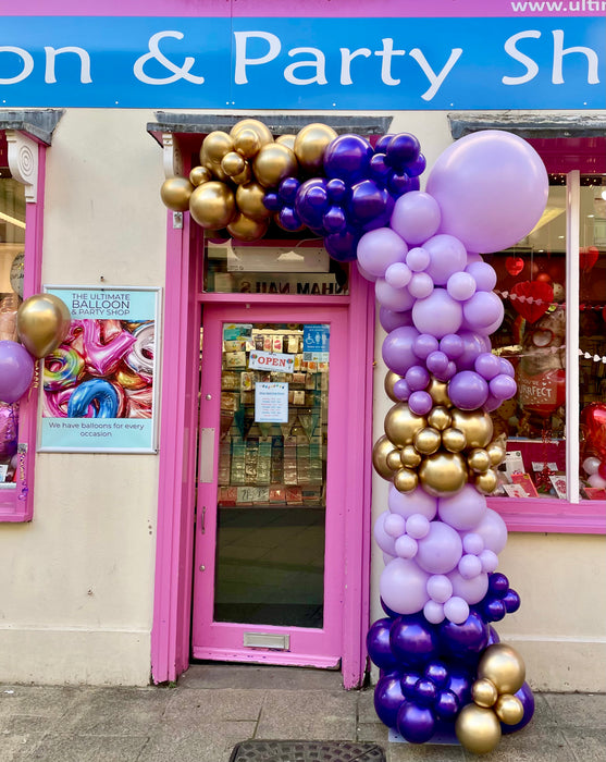 Deluxe Half Organic Balloon Arch - Purple Tones