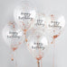 Happy Birthday Confetti Filled Balloons - Rose Gold The Ultimate Balloon And Party Shop Cheltenham & Gloucester Balloons & Fancy Dress 