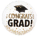 18" Foil Congrats Grad Balloon - White/Gold The Ultimate Balloon And Party Shop Cheltenham & Gloucester Balloons & Fancy Dress 