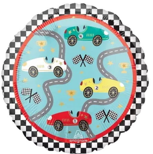 18" Foil Printed Balloon - Racing Cars The Ultimate Balloon And Party Shop Cheltenham & Gloucester Balloons & Fancy Dress 