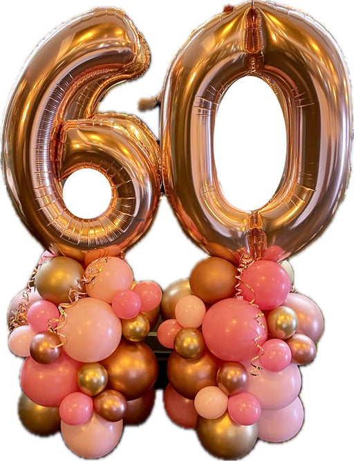 Age Balloon Stack - Double Number - Pink Tones