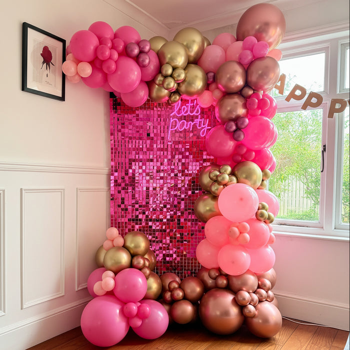 Glam Half Sequin Wall & Balloon Garland Package The Ultimate Balloon And Party Shop Cheltenham & Gloucester Balloons & Fancy Dress 