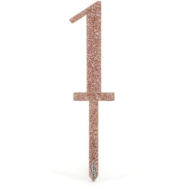 Glitter Happy Birthday Cake Topper - Rose Gold Age 1 The Ultimate Balloon And Party Shop Cheltenham & Gloucester Balloons & Fancy Dress 