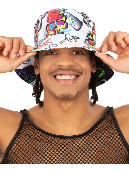 Graffiti Print Bucket Hat The Ultimate Balloon And Party Shop Cheltenham & Gloucester Balloons & Fancy Dress 