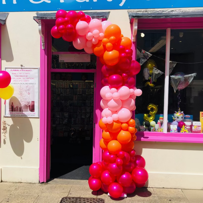 Half Organic Balloon Arch - Pink Tropical The Ultimate Balloon And Party Shop Cheltenham & Gloucester Balloons & Fancy Dress 