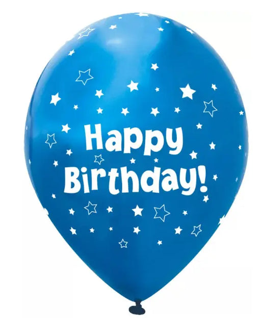 Happy Birthday Latex Balloons (6pk) - Metallic Blue The Ultimate Balloon And Party Shop Cheltenham & Gloucester Balloons & Fancy Dress 