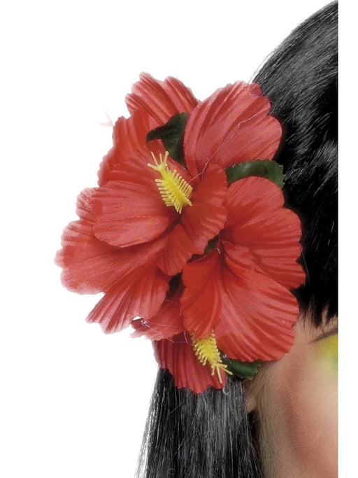 Hawaiian Flower Hair Clip - Red The Ultimate Balloon And Party Shop Cheltenham & Gloucester Balloons & Fancy Dress 