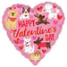 Heart Shaped Valentines Foil Balloon - Asst Pupps The Ultimate Balloon And Party Shop Cheltenham & Gloucester Balloons & Fancy Dress 
