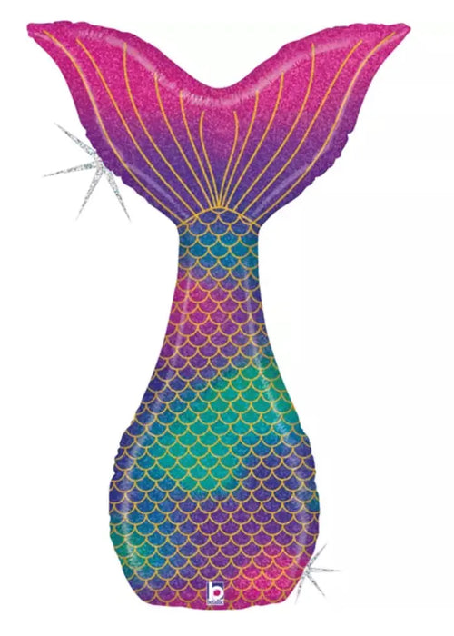 Holographic Mermaid Tail Supershape Foil Balloon The Ultimate Balloon And Party Shop Cheltenham & Gloucester Balloons & Fancy Dress 