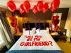 Hotel Room Proposal Set-Up - Will You Be My Girlfriend? The Ultimate Balloon And Party Shop Cheltenham & Gloucester Balloons & Fancy Dress 